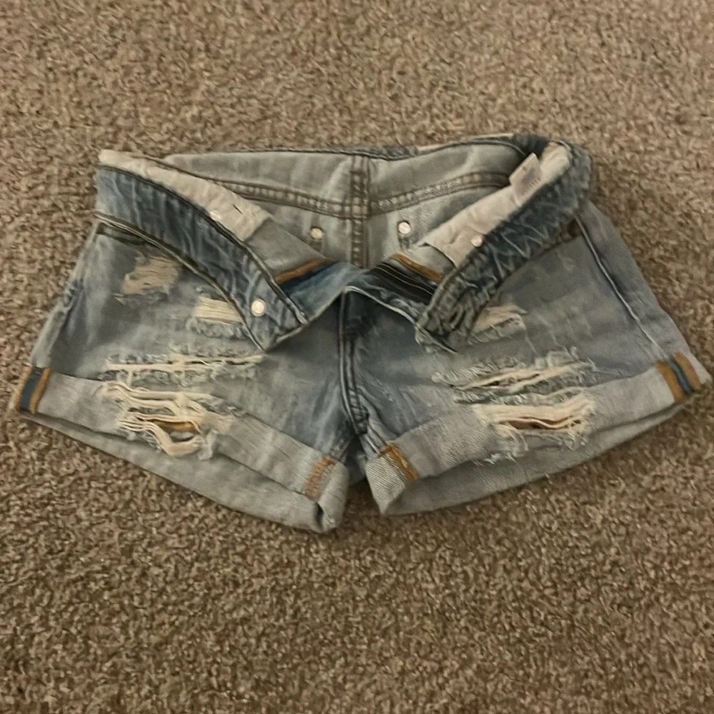 Pistola Light Blue Distressed Jean Shorts - Picture 2 of 3